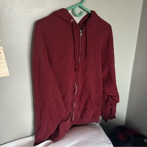 Fruit of the loom red zip up size 2XL